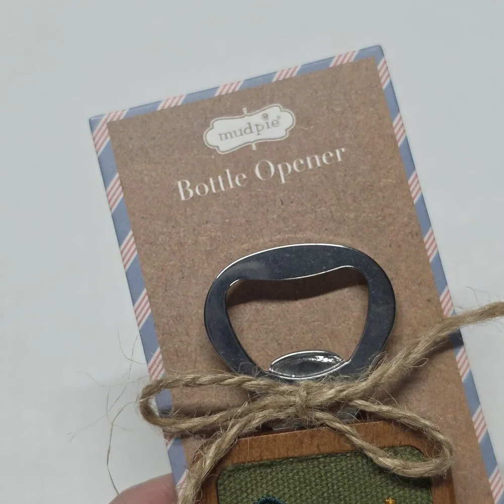 Anthropologie MUD PIE Embroidered Duck Bottle Opener NWT Hunting Retro